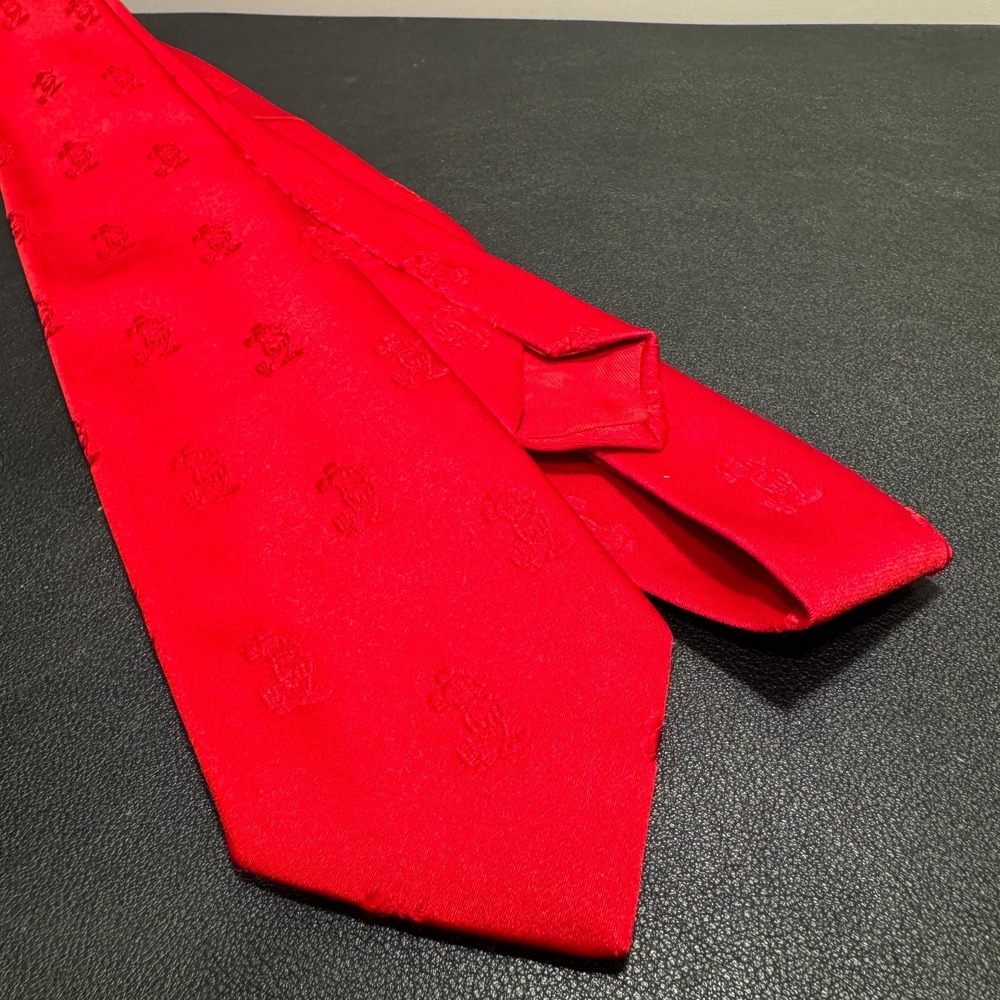 Disney Cervantes Tie Mens OS Red Mickey Mouse Polyester Vintage USA Preppy Logo